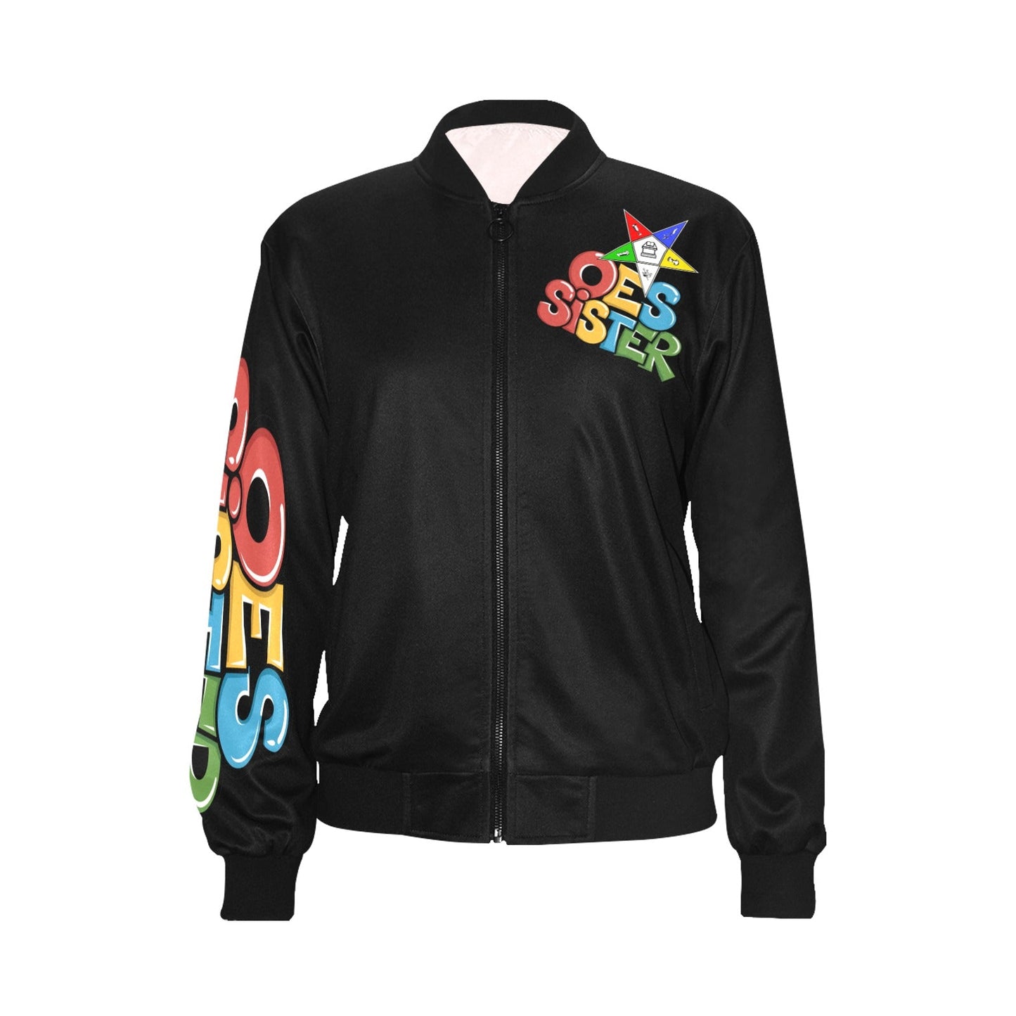 OES Sister Graffiti Jacket Black Bomber Jacket - Sistarhood