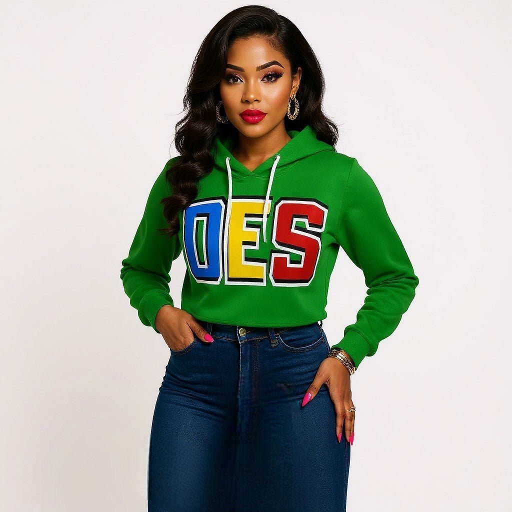 Eastern Star Green Cropped Hoodie - Sistarhood