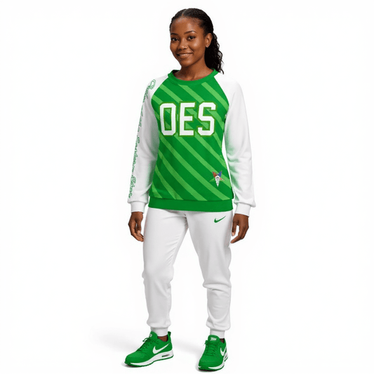 Eastern Star | OES Sister in Green Raglan Sweatshirt - Sistarhood