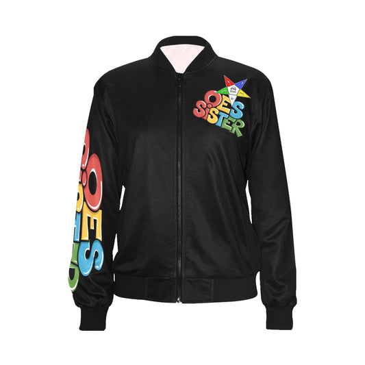 OES Sister Graffiti Jacket Black Bomber Jacket - Sistarhood