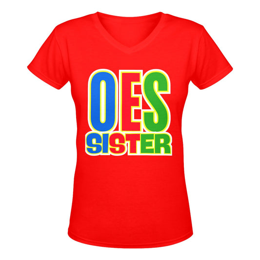 OES Women's Deep V - neck Tee - Sistarhood