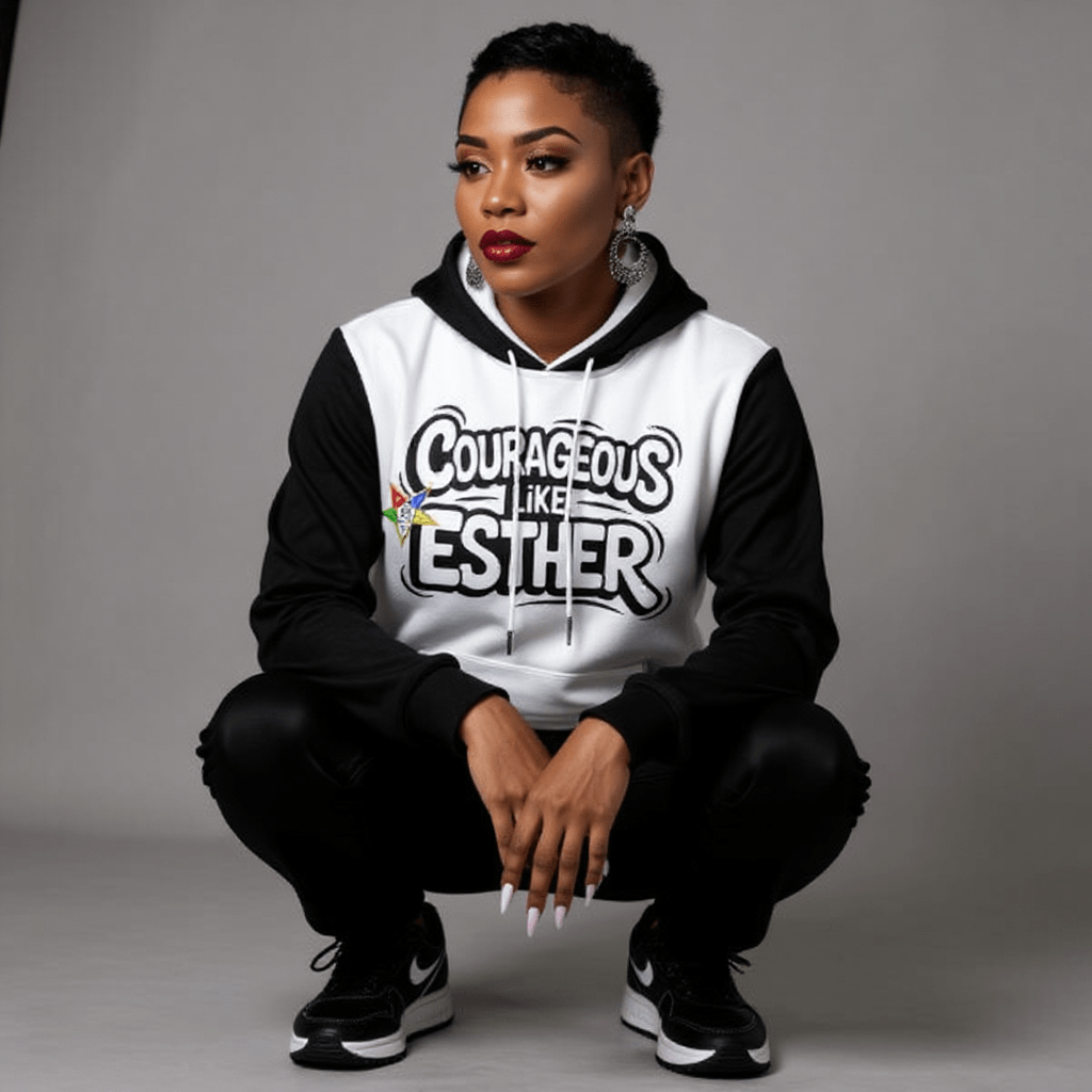 Order of the Eastern Star Hoodie and Jogger Set: Courageous Like Esther OES Apparel - Sistarhood