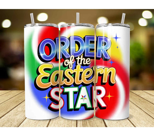 Order of the Eastern Star Sisterly Skinny Tumbler 20oz Tall Skinny Tumbler with Lid and Straw - Sistarhood